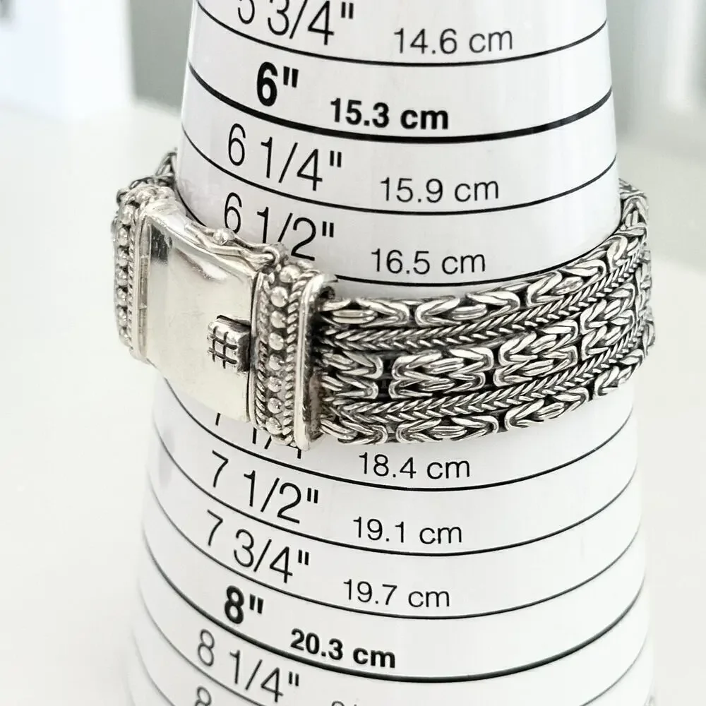 Vintage Silpada 925 Sterling Silver Chunky Five Strand Rows Byzantine Bracelet